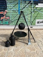 پک کامل منقل تاشو مسافرتی یک متری ساده پک کامل شامل(منقل تاشو یک متری-ساج گرانیت ضخیم-توری گریل-دیزی۶نفره-انبر بیلچه-شامورتی ۳لیتری) - Image 8