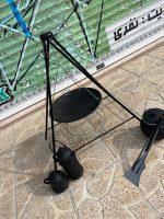 پک کامل منقل تاشو مسافرتی یک متری ساده پک کامل شامل(منقل تاشو یک متری-ساج گرانیت ضخیم-توری گریل-دیزی۶نفره-انبر بیلچه-شامورتی ۳لیتری) - Image 7