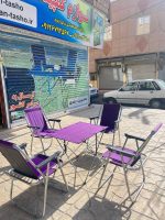 ست چهار نفره میز و صندلی مسافرتی تاشو دسته مبلی مدل سوپرvipو میزبرزنتی