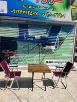 ست دو نفره صندلی و میز مسافرتی تاشو دسته مبلی مدل سوپرvipو میزmdf
